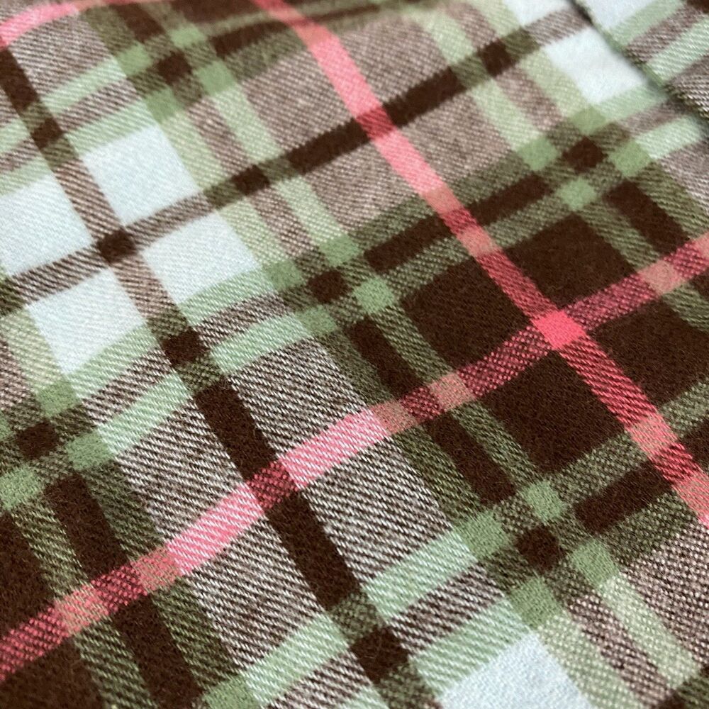 Upcycled Flannel Shirt Womens Large Shacket Hunting Green Country Grunge Camp - Picture 15 of 16